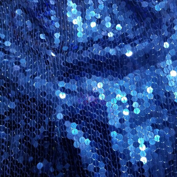 Sz 4 (fits modern size) Early 90s Vintage Niteline Royal Blue Sequin Gown Dress - Picture 7 of 12